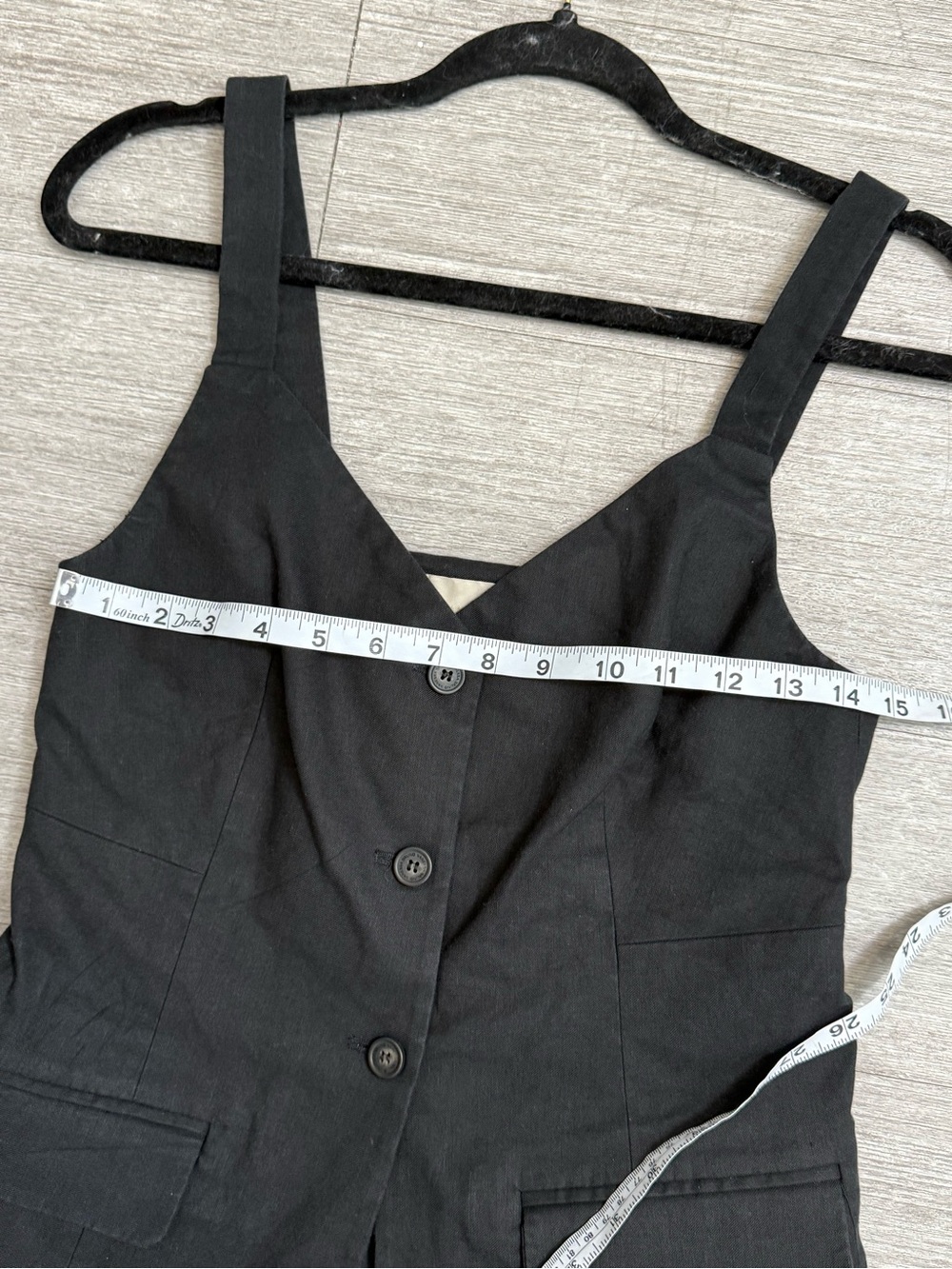 Vanessa Bruno Elia Button Front Linen Blend Vest Top Black Size 36 / US 4 - Picture 5 of 8